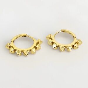 Spike Hoop Earrings | 14K Gold Plated | Waterproof Elegant Jewelry